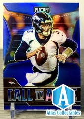 2021 Panini Playoff Call to Arms Drew Lock Denver Broncos CA-DLO Blue Prizm